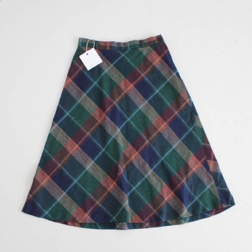 Vintage A-line Plaid Skirt, 1970's!